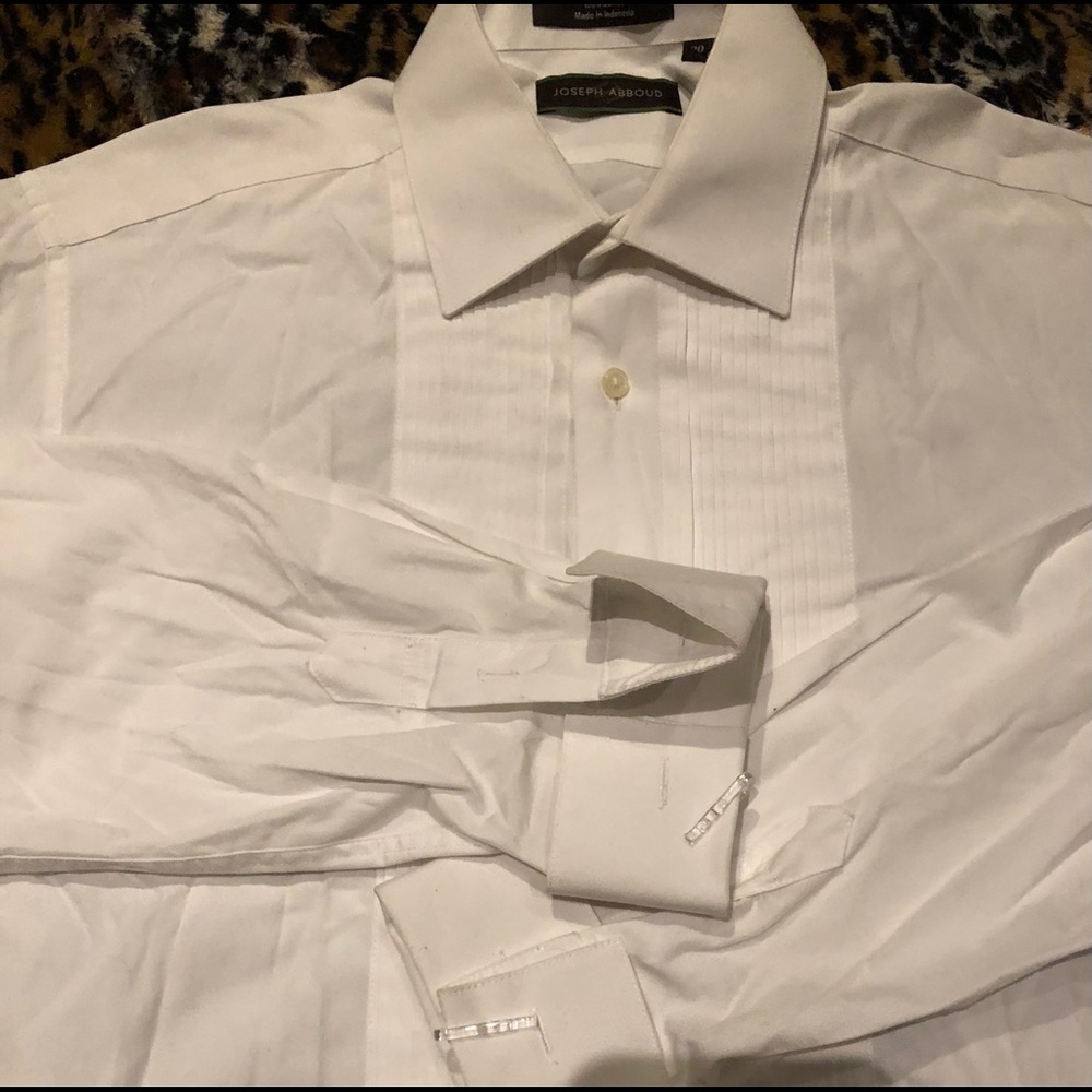 White pleated tux shirt with french cuffs...never worn